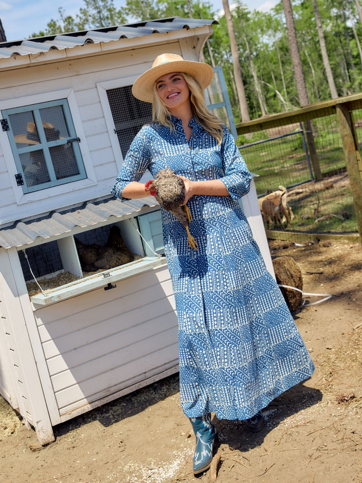 The Alexa Dress | Blue Fall Resist