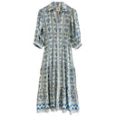 Alicia Bell Dress Blair Midi in Blue & Yellow Motif