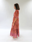 Alicia Bell Dress Catlyn Maxi in Brown & Pink Flower