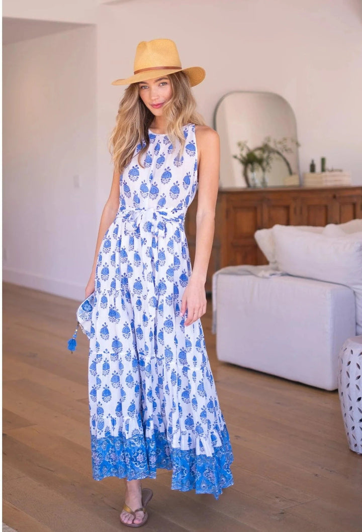 Alicia Bell Dress Jennifer Maxi Dress in Blue Hibiscus