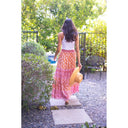 Alicia Bell Skirt Annabelle Maxi Skirt in Brown & Pink Flower