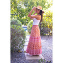 Alicia Bell Skirt Annabelle Maxi Skirt in Brown & Pink Flower