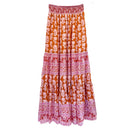 Alicia Bell Skirt Annabelle Maxi Skirt in Brown & Pink Flower