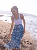 Alicia Bell Skirt Wrap Maxi Skirt in Turquoise Floral