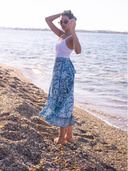 Alicia Bell Skirt Wrap Maxi Skirt in Turquoise Floral