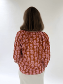 Alicia Bell Top Clara Top in Brown & Pink Flower