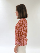 Alicia Bell Top Clara Top in Brown & Pink Flower