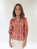 Alicia Bell Top Clara Top in Brown & Pink Flower