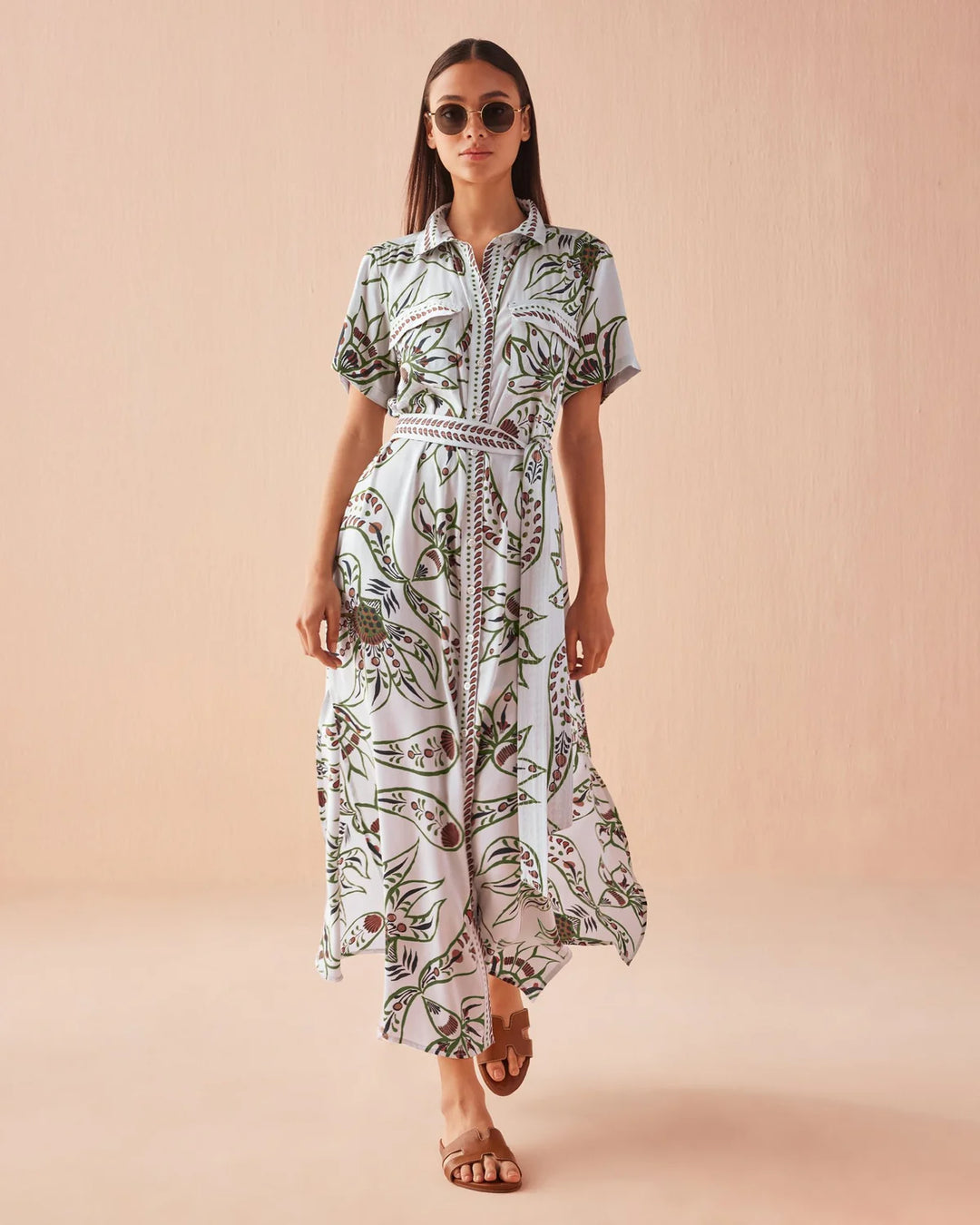 Amira Shirt Dress in Diya Powder