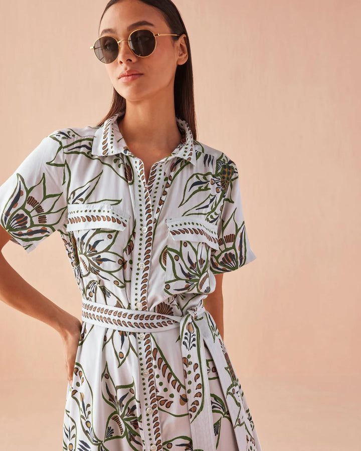 Amira Shirt Dress in Diya Powder