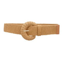 ANB Fashion Belt Wrapped Halfmoon Elastic Straw Belt in Cog