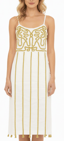 Anna Cate Dress Blaire Midi in Tan Embroidery