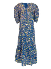 Anna Cate Dress Brielle Midi Dress in Royal Yellow Paisley