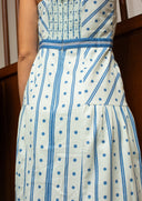Anna Cate Dress Hunter Cloud Ribbon Stripe Midi Dress