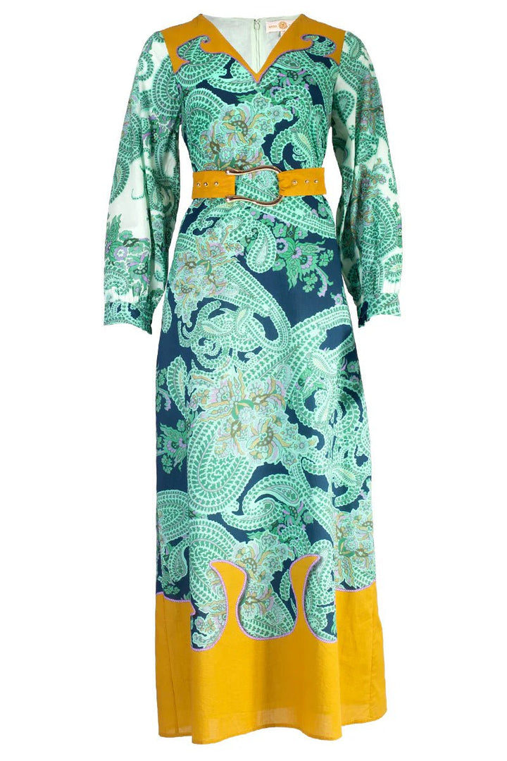 Anna Cate Dress Lia Maxi in Aqua Paisley