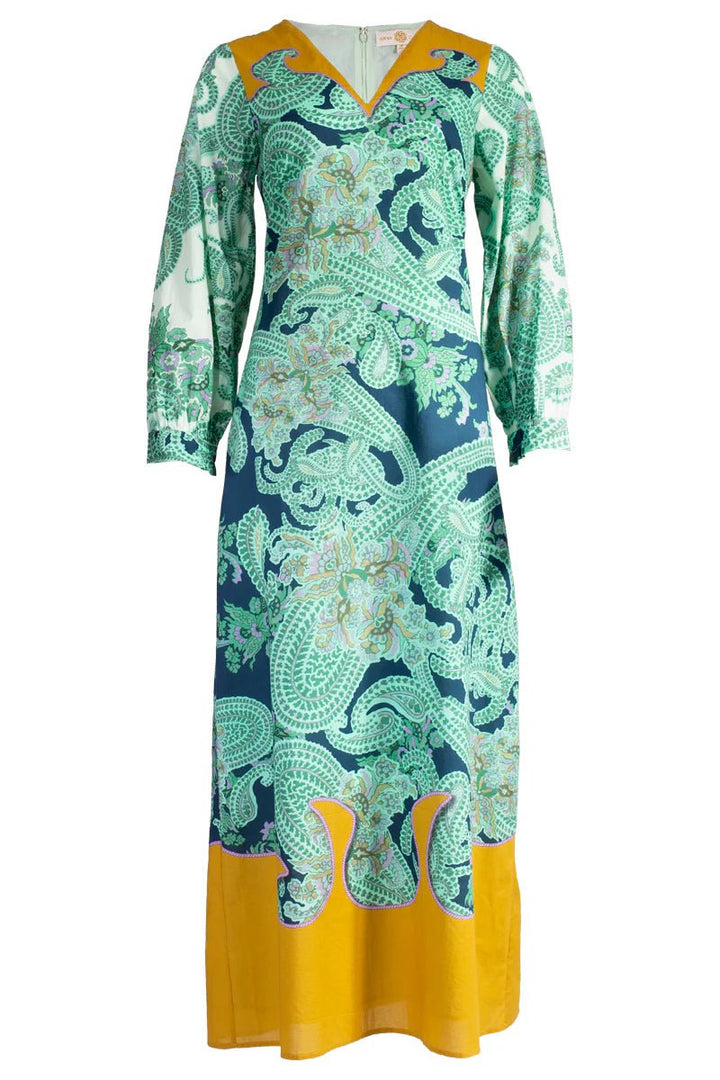 Anna Cate Dress Lia Maxi in Aqua Paisley