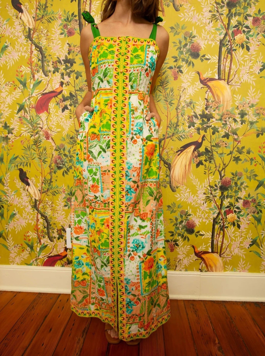 Anna Cate Dress Lillian Maxi Dress in Green Butterfly