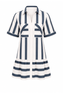 Anna Cate Dress Summer Dress in Dunlin Stripe