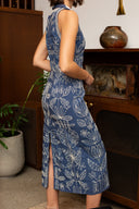 Anna Cate Dress Vince Midi Dress in Navy Embroidery
