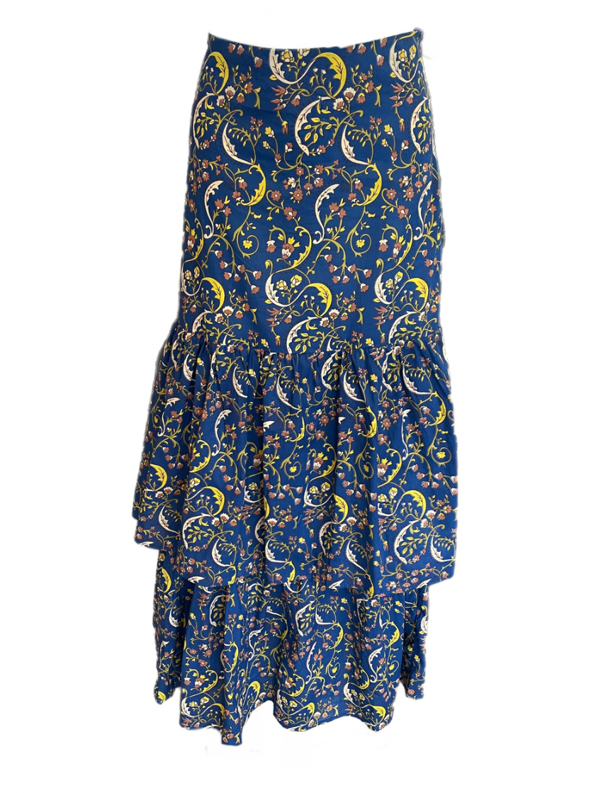 Anna Cate Skirts Amelia Skirt in Royal / Yellow Paisley