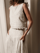 Arianne Elmy Top Eyelit Scallop Top
