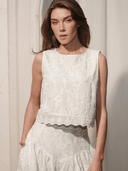 Arianne Elmy Top Eyelit Scallop Top