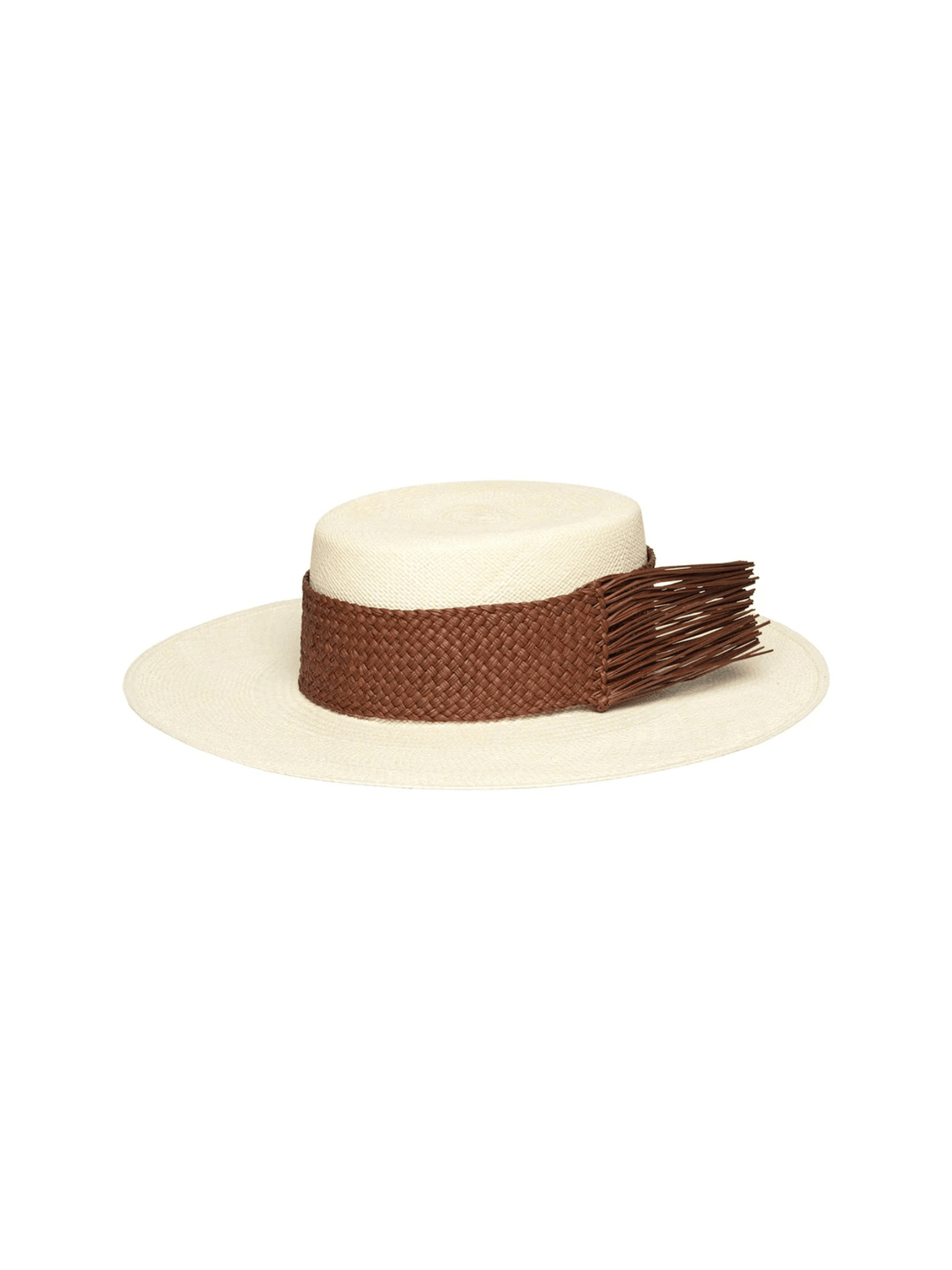 Artesano Hat Caracara - Wide Brim in Natural & Maroon Toquilla Band