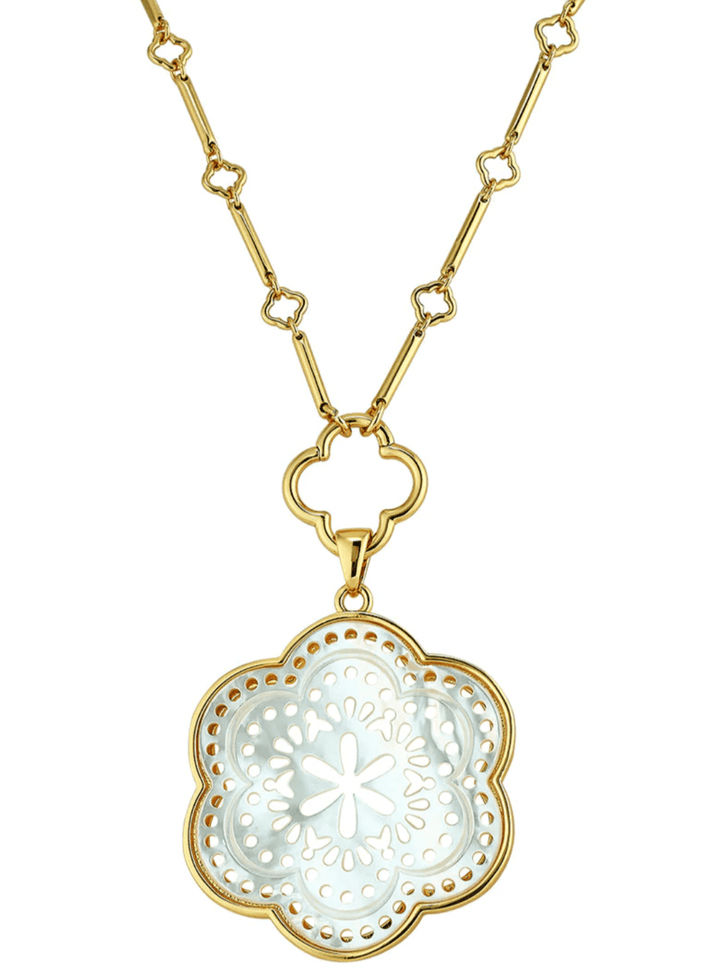 ASHA Jewelry White ASHA | Tamarin Flower Pendant & Talia Chain
