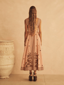 Aur Oceà Dress Empire Maxi Dress Infiorata Embroidered
