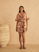 Aur Oceà Dress Mini Shirt Dress Infiorata Embroidered