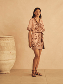 Aur Oceà Dress Mini Shirt Dress Infiorata Embroidered