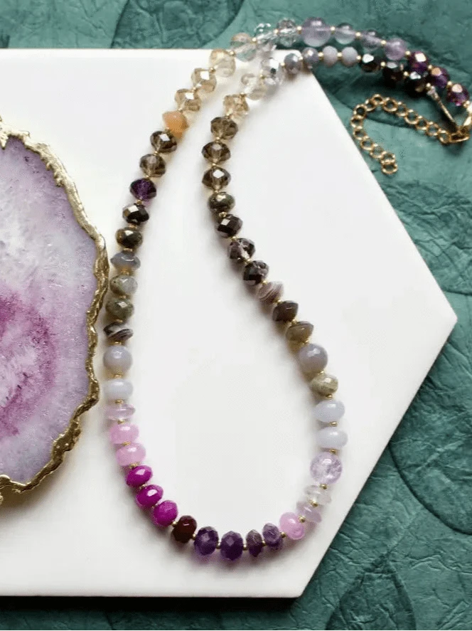 Av Max Necklace Amethyst Multi Gemma Medium Rondelle Necklace