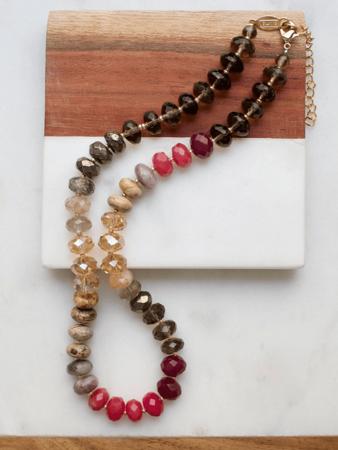 Av Max Necklace Wine Multi Gemma Large Mixed Rondelle Necklace
