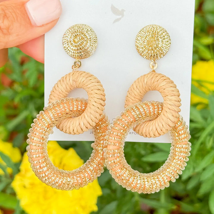 Nantucket Raffia Earrings in Blonde