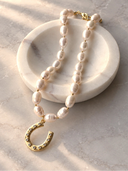 Horseshoe & Pearl Beaded Necklace
