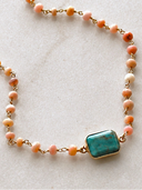 Westward Pink Opal & Turquoise Necklace