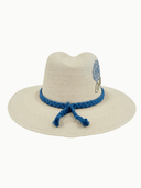 Baldiz Hat Eggshell Blue Hydrangea Hat with ACK embroidery