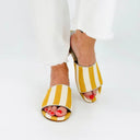 Baldiz Shoes Kat Mustard Herringbone Slides