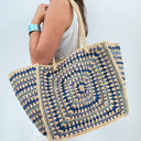 Baldiz Tote Blue Ombre Camilla Raffia Bag
