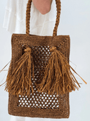 Baldiz Tote Juniper Cinnamon Raffia Bag
