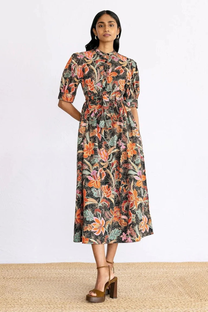 Banjanan Dress Daffodil Dress in Bali Floral Syrah