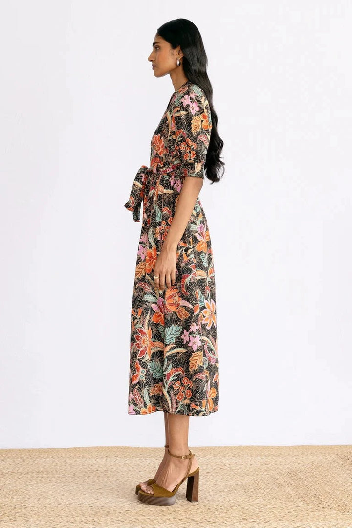 Banjanan Dress Daffodil Dress in Bali Floral Syrah