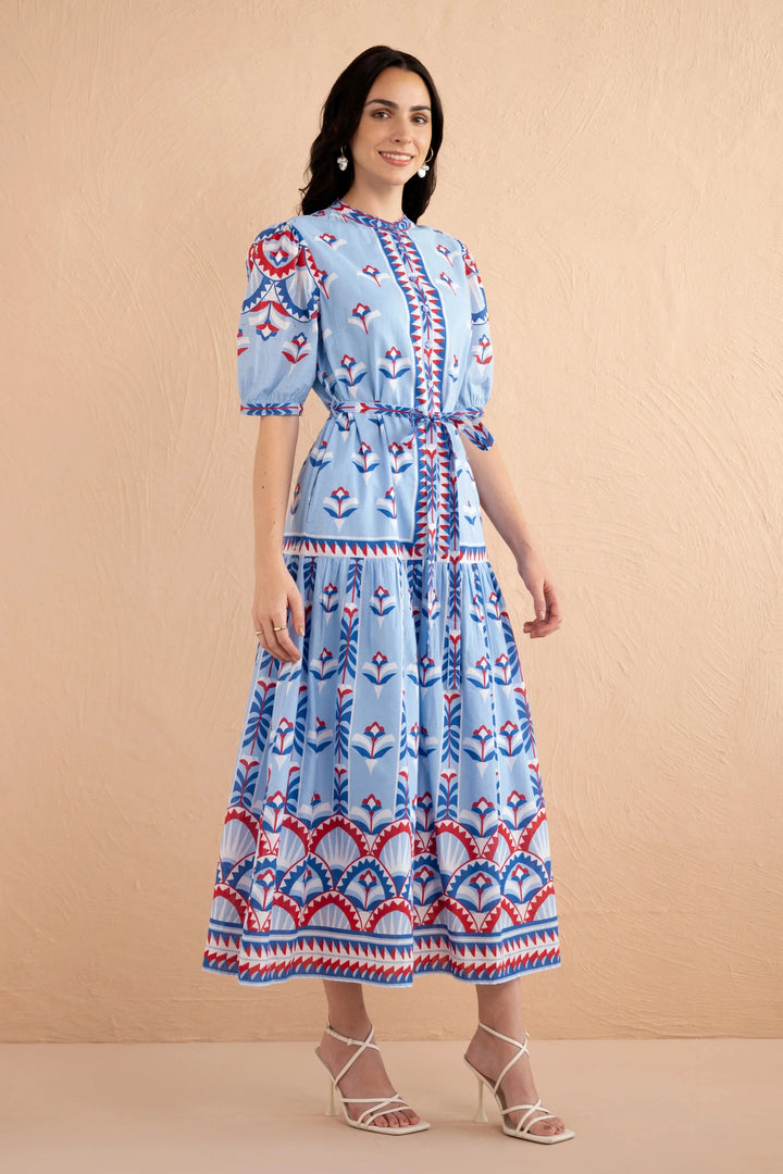 Banjanan Dress Saylor Dress in Paros Tile Placement Nautical
