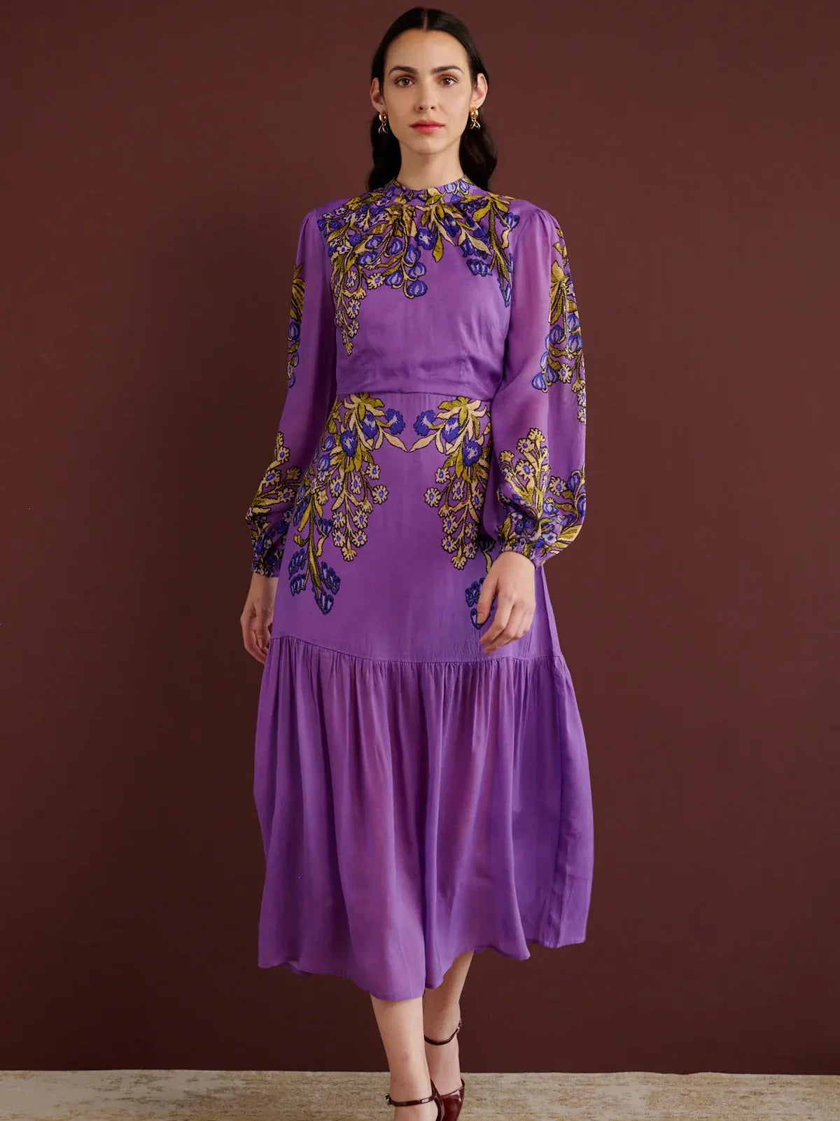 Sumnia Dress in Unicorn Tapestry Violet Beau & Ro Sumnia Dress in Unicorn Tapestry Violet Beau & Ro