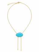 Baubles by Becca Necklace 18K Gold & Turquoise Stone Adjustable Bolo Necklace