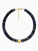 Baubles by Becca Necklace Chunky Dark Blue Lapis Flat Gemstone Necklace