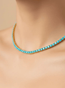 Baubles by Becca Necklace Turquoise & 18K Gold Tennis Necklace