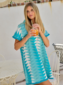 The Beach Tunic | Aqua Bagru Triangle