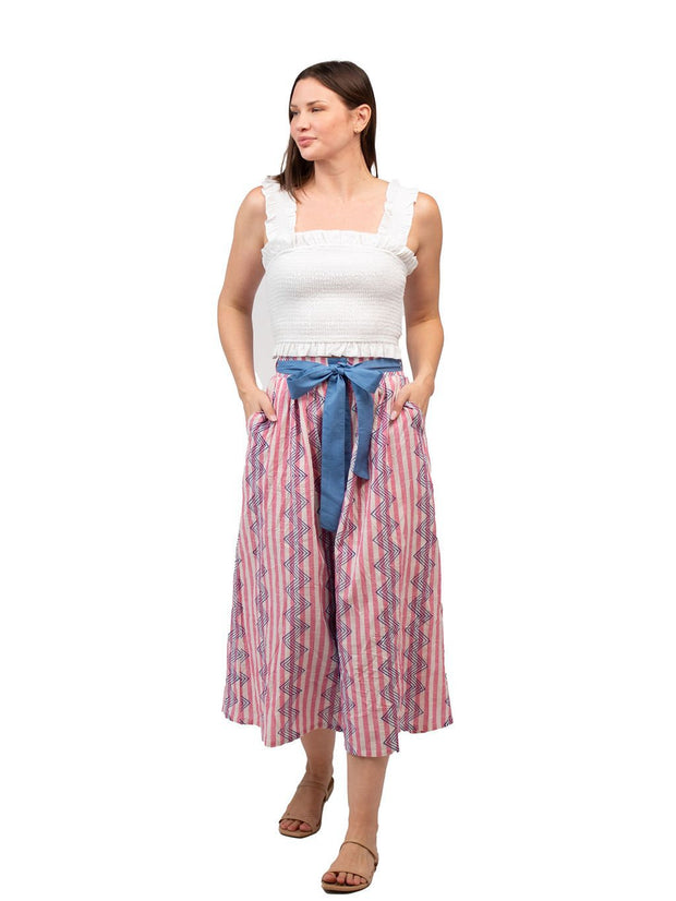 Beau & Ro Apparel The Prairie Skirt | Yarn Dyed Neon Pink