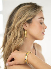 Beau & Ro Bracelet Beau & Ro Jewelry | Dot Bangle in Blue Chalcedony